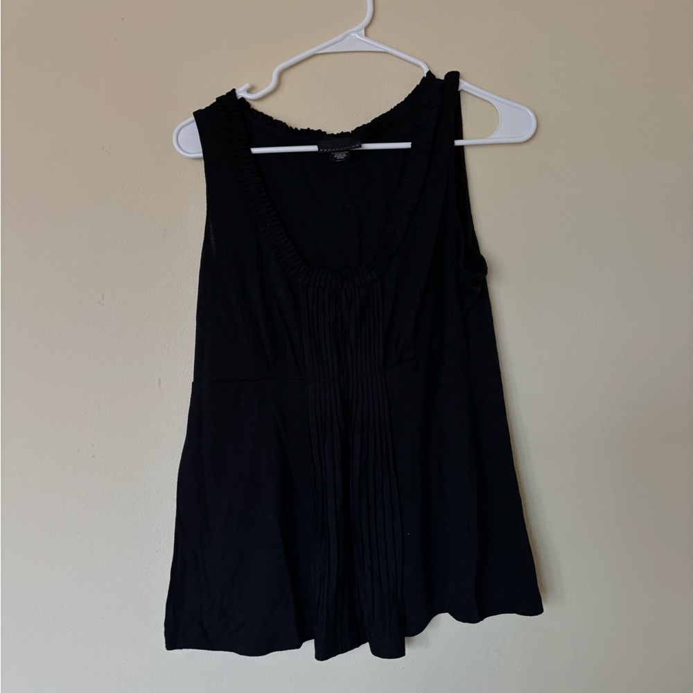 Apostrophe Black Pleated Tank Top